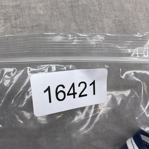 Lands End Swim Top Women 6 Blue White Ruched  Underwire Tankini Bra Wide Strap - Picture 7 of 7